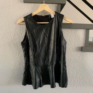 NWT Divided Faux leather peplum top